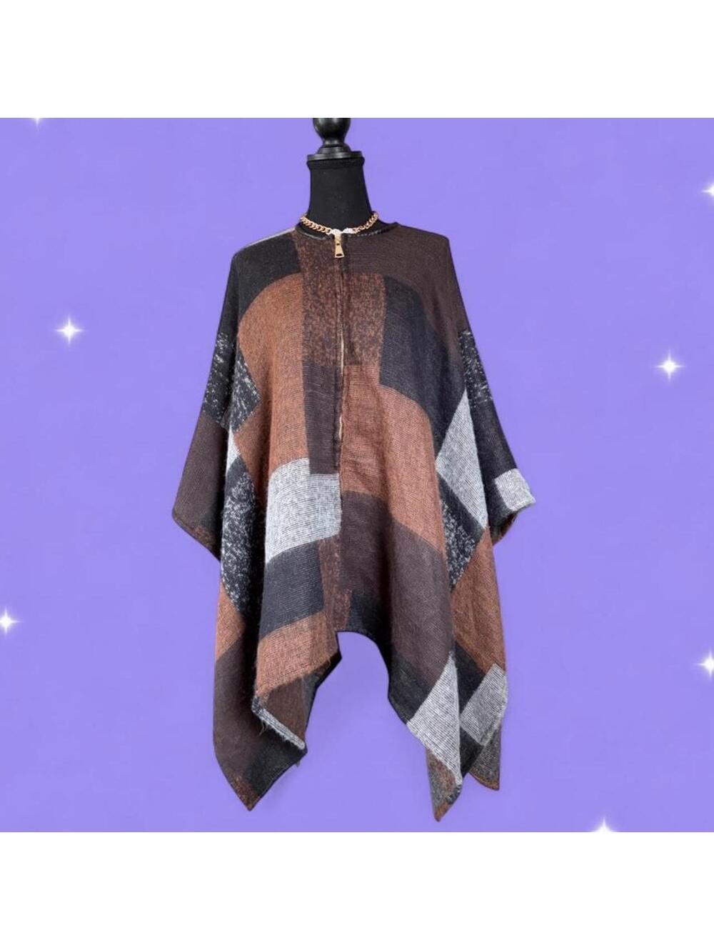 Vintage Y2K Apartment 9 Geometric Patchwork Shawl One Size